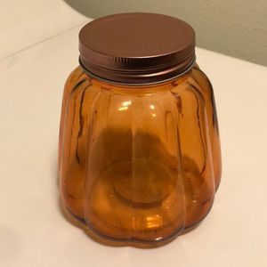 NWOT Orange Glass Pumpkin Jar